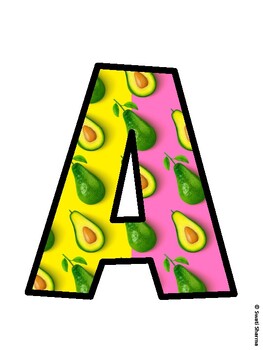 Fruits, Avocado Bulletin Board Décor Kit, Fruits, Avocado Bulletin Board Lett