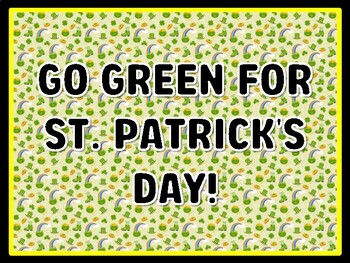 GO GREEN FOR ST. PATRICK'S DAY! St. Patrick's Day Door Décor, St. Patrick's Day