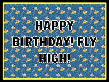 HAPPY BIRTHDAY! FLY HIGH! Kites Door Décor, Kites Bulletin Board Décor Kit