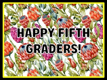 HAPPY FIFTH GRADERS! Spring Door Décor, Spring Bulletin Board Décor Kit