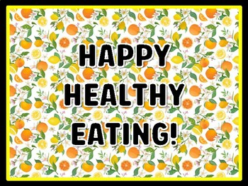 HAPPY HEALTHY EATING! Health And Nutrition Door Décor
