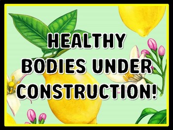 HEALTHY BODIES UNDER CONSTRUCTION! Health And Nutrition Door Décor