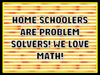 HOME SCHOOLERS ARE PROBLEM SOLVERS! WE LOVE MATH! Math Door Décor