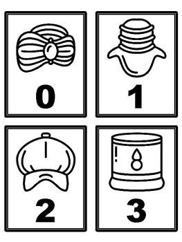 Hat Day 0-500 Number Flash Cards, Hat Day Number Cards,