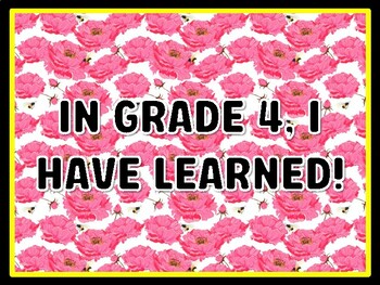 IN GRADE 4, I HAVE LEARNED! Spring Door Décor, Spring Bulletin Board Décor Kit