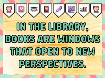 IN THE LIBRARY, BOOKS ARE WINDOWS THAT OPEN TO NEW PERSPECTIVES. Library Bull
