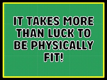 IT TAKES MORE THAN LUCK TO BE PHYSICALLY FIT! St. Patrick's Day Door Décor, S