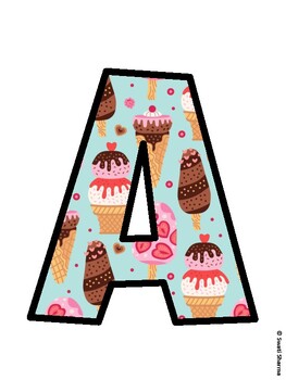 Ice Cream Bulletin Board Décor Kit, Ice Cream Bulletin Board Letters