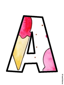 Ice Cream Bulletin Board Décor Kit, Ice Cream Bulletin Board Letters