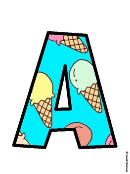 Ice Cream Bulletin Board Décor Kit, Ice Cream Bulletin Board Letters