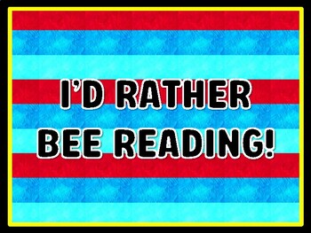 I’D RATHER BEE READING! Read Across America Door Décor