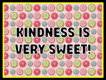KINDNESS IS VERY SWEET! Donut Door Décor, Donut Bulletin Board Décor