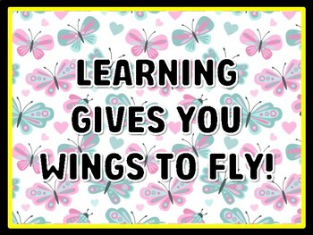LEARNING GIVES YOU WINGS TO FLY! Butterfly Door Décor