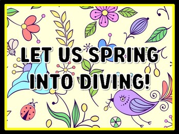 LET US SPRING INTO DIVING! Spring Door Décor, Spring Bulletin Board Décor Kit