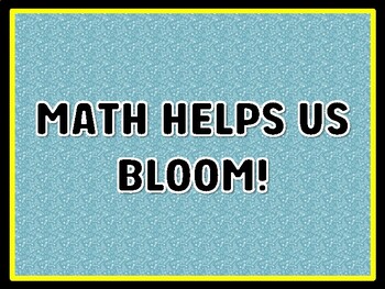 MATH HELPS US BLOOM! Math Door Décor, Math Bulletin Board Décor