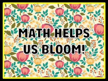 MATH HELPS US BLOOM! Spring Door Décor, Spring Bulletin Board Décor Kit