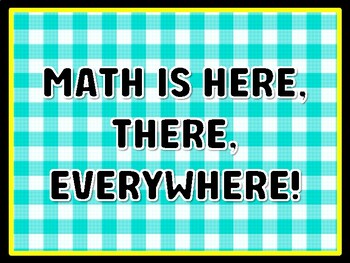 MATH IS HERE, THERE, EVERYWHERE! Math Door Décor, Math Bulletin Board Décor
