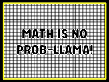 MATH IS NO PROB-LLAMA! Math Door Décor, Math Bulletin Board Décor