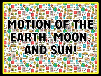 MOTION OF THE EARTH, MOON, AND SUN! Grade 7 And 8 Science Door Decor