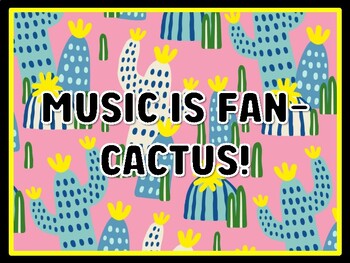 MUSIC IS FAN-CACTUS! Succulents Door Décor, Succulents Bulletin Board Décor