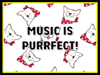 MUSIC IS PURRFECT! Cat Door Décor, Cat Bulletin Board Décor