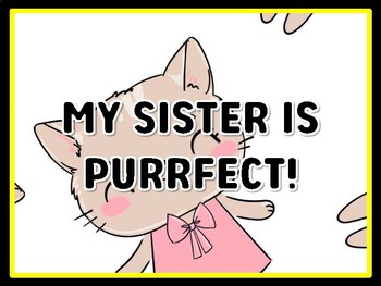 MY SISTER IS PURRFECT! Cat Door Décor, Cat Bulletin Board Décor