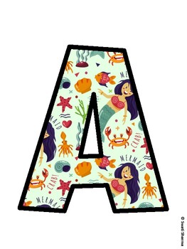 Mermaid Bulletin Board Décor Kit, Mermaid Bulletin Board Letters