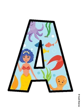 Mermaid Bulletin Board Décor Kit, Mermaid Bulletin Board Letters