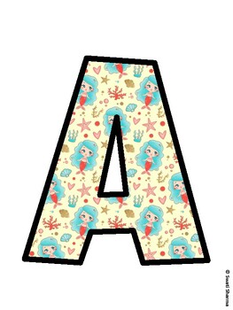 Mermaid Bulletin Board Décor Kit, Mermaid Bulletin Board Letters