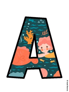 Mermaid Bulletin Board Décor Kit, Mermaid Bulletin Board Letters
