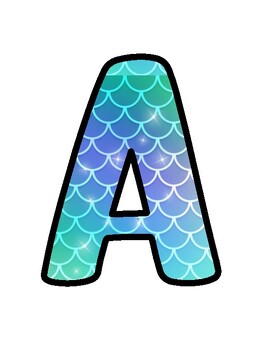 Mermaid Bulletin Board Décor Kit, Mermaid Letters