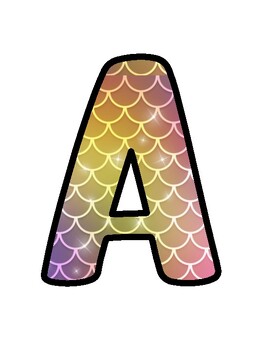 Mermaid Bulletin Board Décor Kit, Mermaid Letters
