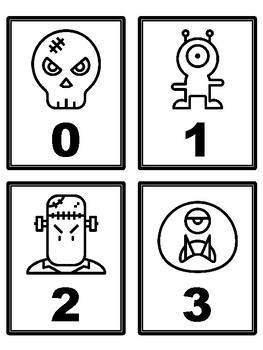 Monster 0-500 Number Flash Cards, Monster Number Cards,