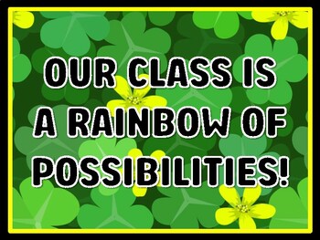 OUR CLASS IS A RAINBOW OF POSSIBILITIES! St. Patrick's Day Door Décor, St. Pa