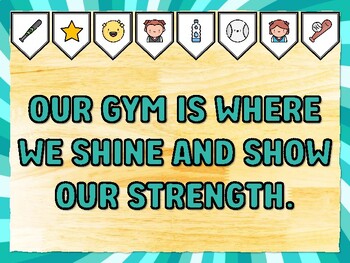 OUR GYM IS WHERE WE SHINE AND SHOW OUR STRENGTH. Gym Bulletin Board Decor Kit