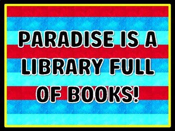 PARADISE IS A LIBRARY FULL OF BOOKS! Read Across America Door Décor