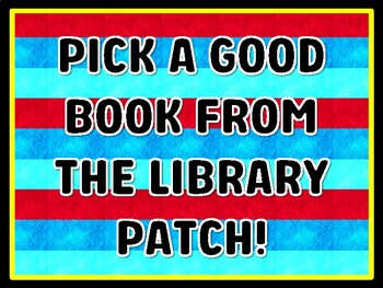 PICK A GOOD BOOK FROM THE LIBRARY PATCH! Read Across America Door Décor