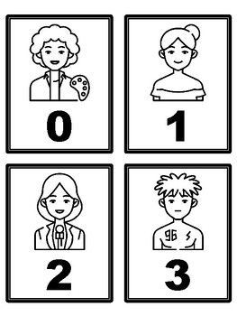 Professions 0-500 Number Flash Cards, Professions Number Cards,