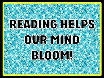 READING HELPS OUR MIND BLOOM! Spring Door Décor, Spring Bulletin Board Décor