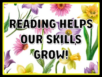 READING HELPS OUR SKILLS GROW! Spring Door Décor, Spring Bulletin Board Décor