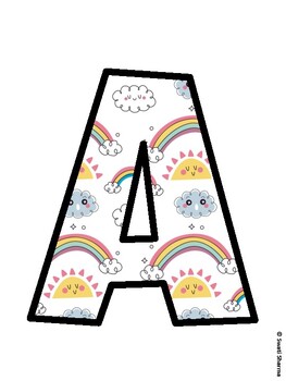 Rainbow Bulletin Board Decor Kit, Rainbow Bulletin Board Letters