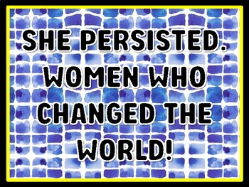 SHE PERSISTED. WOMEN WHO CHANGED THE WORLD! Women's History Month Door Décor