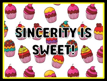 SINCERITY IS SWEET! Cupcake Door Décor, Cupcake Bulletin Board Décor Kit, #41,