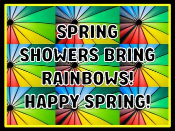SPRING SHOWERS BRING RAINBOWS! HAPPY SPRING! Rainbow Door Décor