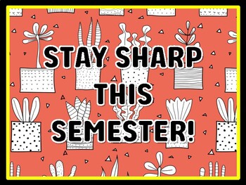 STAY SHARP THIS SEMESTER! Succulents Door Décor