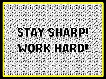 STAY SHARP! WORK HARD! Succulents Door Décor, Succulents Bulletin Board Décor