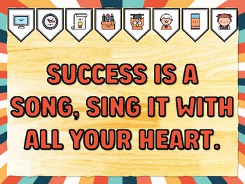 SUCCESS IS A SONG, SING IT WITH ALL YOUR HEART. Success Bulletin Board Decor
