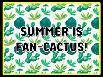SUMMER IS FAN-CACTUS! Succulents Door Décor, Succulents Bulletin Board Décor