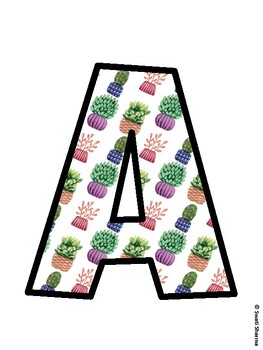 Succulents Bulletin Board Décor Kit, Succulents Bulletin Board Letters