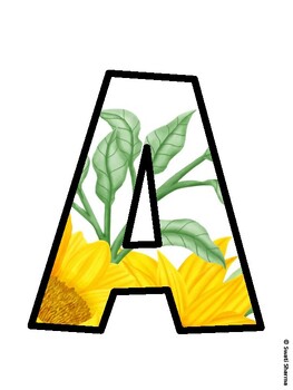 Sunflower Bulletin Board Décor Kit, Sunflower Bulletin Board Letters
